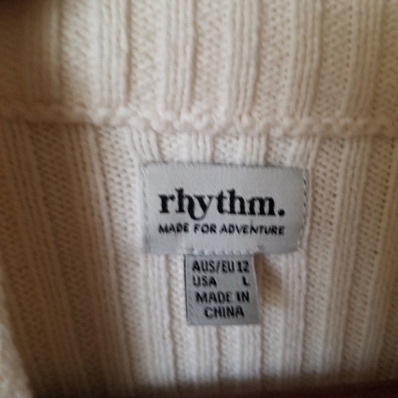 RHYTHM. Made for Adventure Ribbed Cotton Blend Turtleneck Sweater W Size Large - Picture 8 of 8